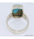 Bague Turquoise Mohave sur Pyrite rectangulaire taille 55 Bijoux en Turquoise BK101.5