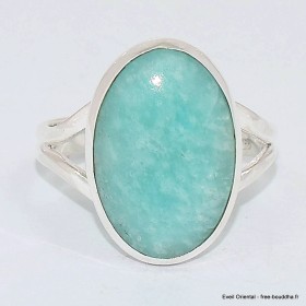 Bague ovale en Amazonite du Pérou taille 63 Bijoux en Amazonite BK102.2
