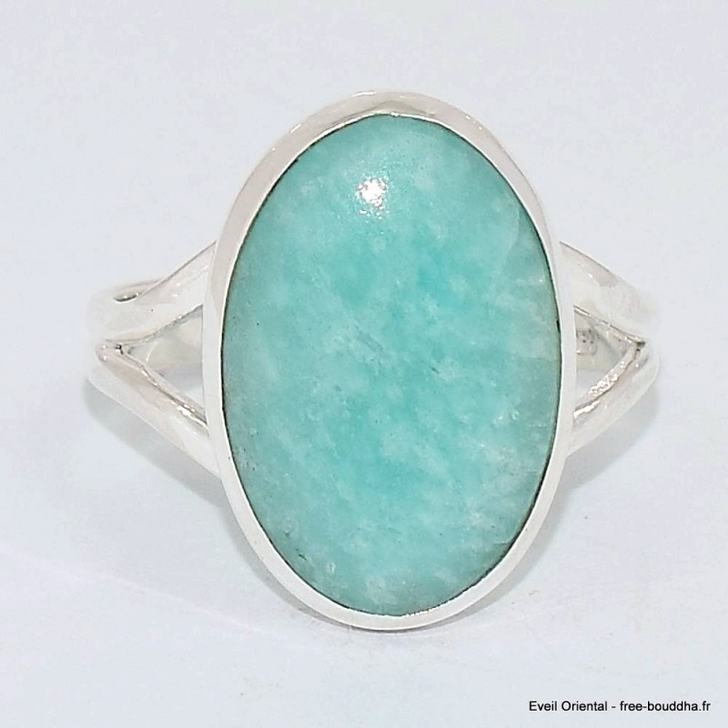 Bague ovale en Amazonite du Pérou taille 63 