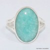 Bague ovale en Amazonite du Pérou taille 63 Bijoux en Amazonite BK102.2