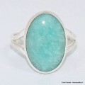 Bague ovale en Amazonite du Pérou taille 63 Bijoux en Amazonite BK102.2