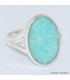 Bague ovale en Amazonite du Pérou taille 63 Bijoux en Amazonite BK102.2