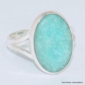 Bague ovale en Amazonite du Pérou taille 63 