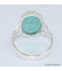 Bague ovale en Amazonite du Pérou taille 63 Bijoux en Amazonite BK102.2