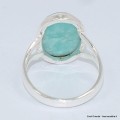 Bague ovale en Amazonite du Pérou taille 63 Bijoux en Amazonite BK102.2