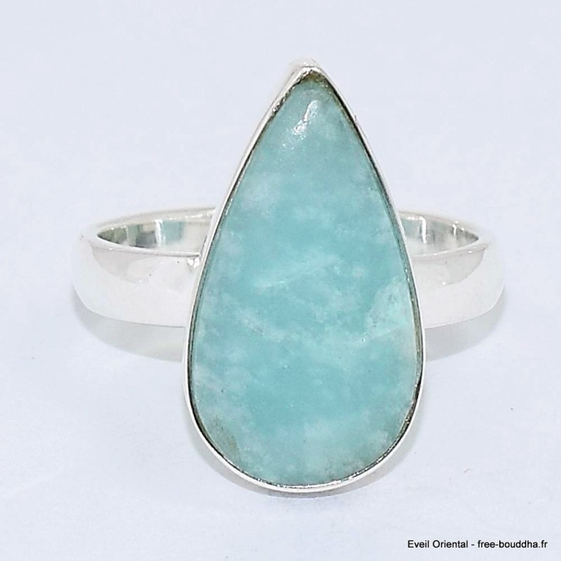 Bague poire en Amazonite du Pérou taille 54/55 