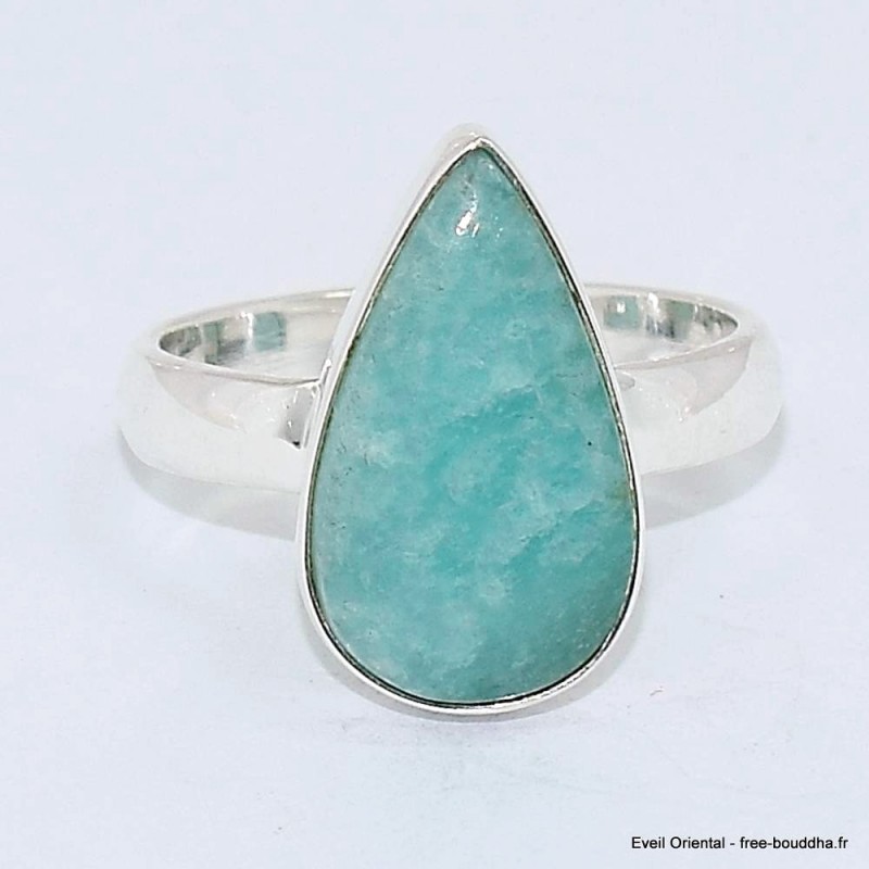 Bague Amazonite du Pérou forme goutte taille 55 