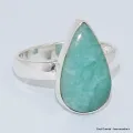 Bague Amazonite du Pérou forme goutte taille 55 - Bijoux en Amazonite