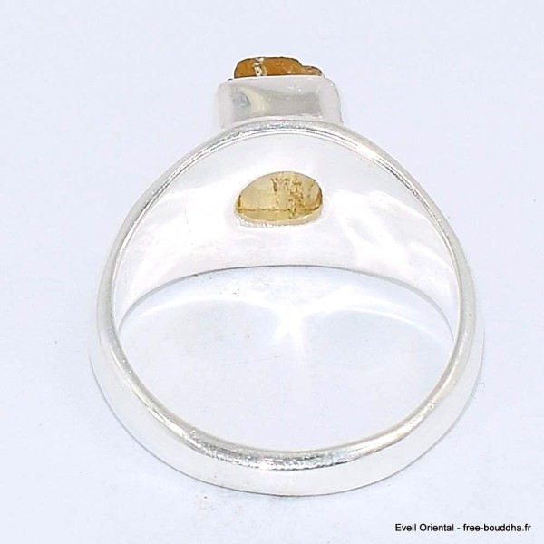 Chevalière Topaze jaune impériale brute taille 55-ag Bagues pierres naturelles BK103