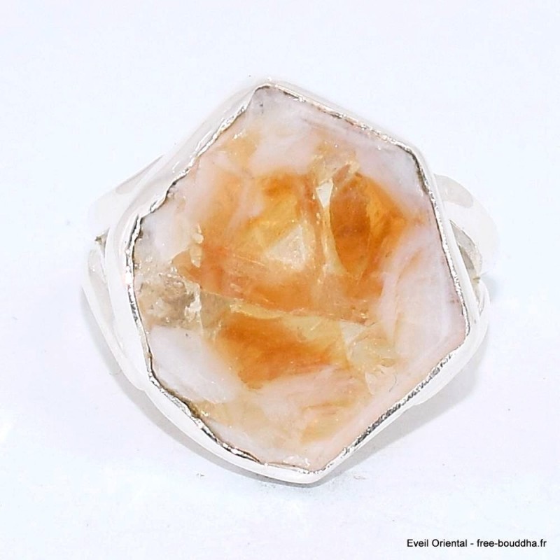 Bague Citrine stalactite naturelle taille 59/60 