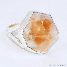 Bague Citrine stalactite naturelle taille 59/60 - Bijoux en Citrine