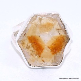 Bague Citrine tranche 2 anneaux taille 58/59 Bijoux en Citrine BK104.2