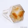 Bague Citrine tranche 2 anneaux taille 58/59 - Bijoux en Citrine
