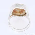 Bague Citrine tranche 2 anneaux taille 58/59 - Bijoux en Citrine