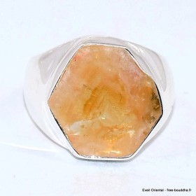 Bague Chevalière en Citrine tranche taille 55 