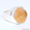 Bague Chevalière en Citrine tranche taille 55 Bijoux en Citrine BK104.4