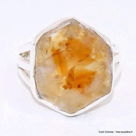 Bague Citrine stalactite 3 anneaux taille 59 