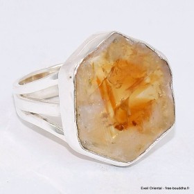 Bague Citrine stalactite 3 anneaux taille 59 