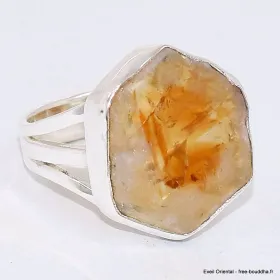 Bague Citrine stalactite 3 anneaux taille 59 - Bijoux en Citrine