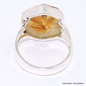 Bague Citrine stalactite 3 anneaux taille 59 