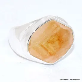 Bague Chevalière en Citrine tranche taille 54 - Bijoux en Citrine