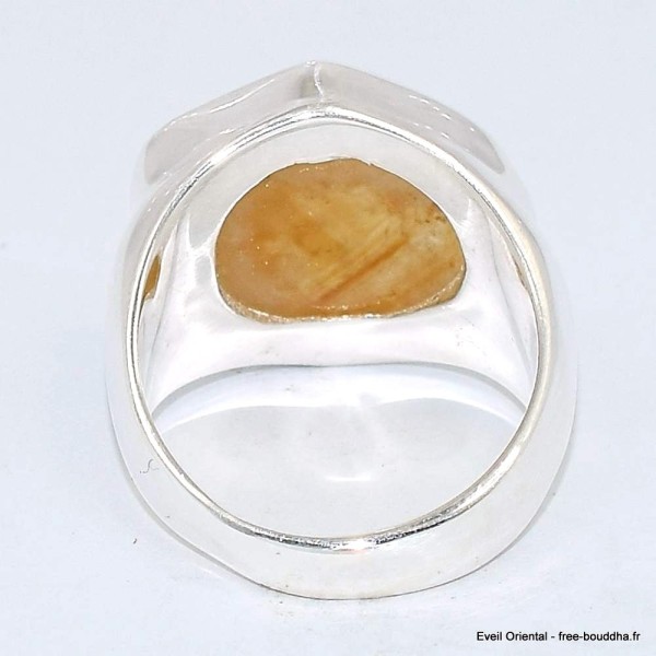 Bague Chevalière en Citrine tranche taille 54 Bijoux en Citrine BK104
