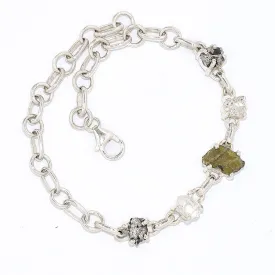 Bracelet Moldavite, Herkimer et Campo del Cielo - Bijoux en Moldavite