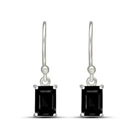 Boucles d'oreilles spinelles noires - Boucles d'oreilles en pierres naturelles