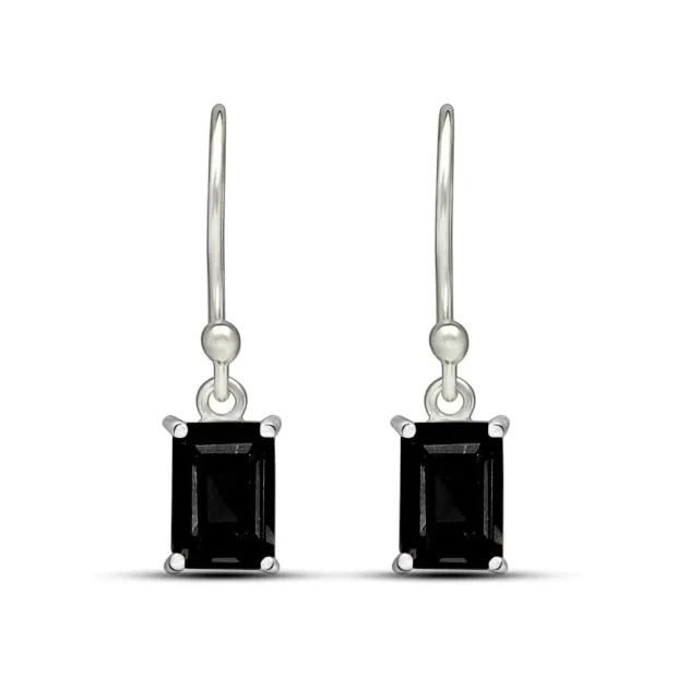 Boucles d'oreilles spinelles noires - Boucles d'oreilles en pierres naturelles