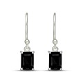 Boucles d'oreilles spinelles noires Boucles d'oreilles en pierres BK107