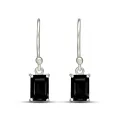 Boucles d'oreilles spinelles noires - Boucles d'oreilles en pierres naturelles