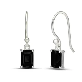 Boucles d'oreilles spinelles noires - Boucles d'oreilles en pierres naturelles