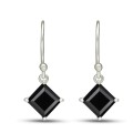Boucles d'oreilles spinelles noires losange Boucles d'oreilles en pierres BK107.1