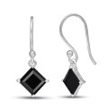 Boucles d'oreilles spinelles noires losange Boucles d'oreilles en pierres BK107.1