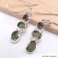 Boucles d'oreilles pendantes en Moldavite grade AAA Bijoux en Moldavite SK20