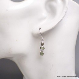 Boucles d'oreilles pendantes en Moldavite grade AAA Bijoux en Moldavite BK109