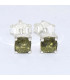 Clous d'oreilles carrés en Moldavite facettée Bijoux en Moldavite BK110