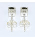 Clous d'oreilles carrés en Moldavite facettée Bijoux en Moldavite BK110