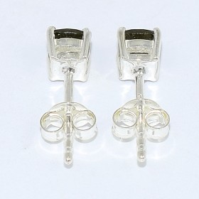 Clous d'oreilles carrés en Moldavite facettée Bijoux en Moldavite BK110