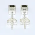 Clous d'oreilles carrés en Moldavite facettée - Bijoux en Moldavite