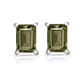 Clous d'oreilles Authentique Moldavite - Bijoux en Moldavite
