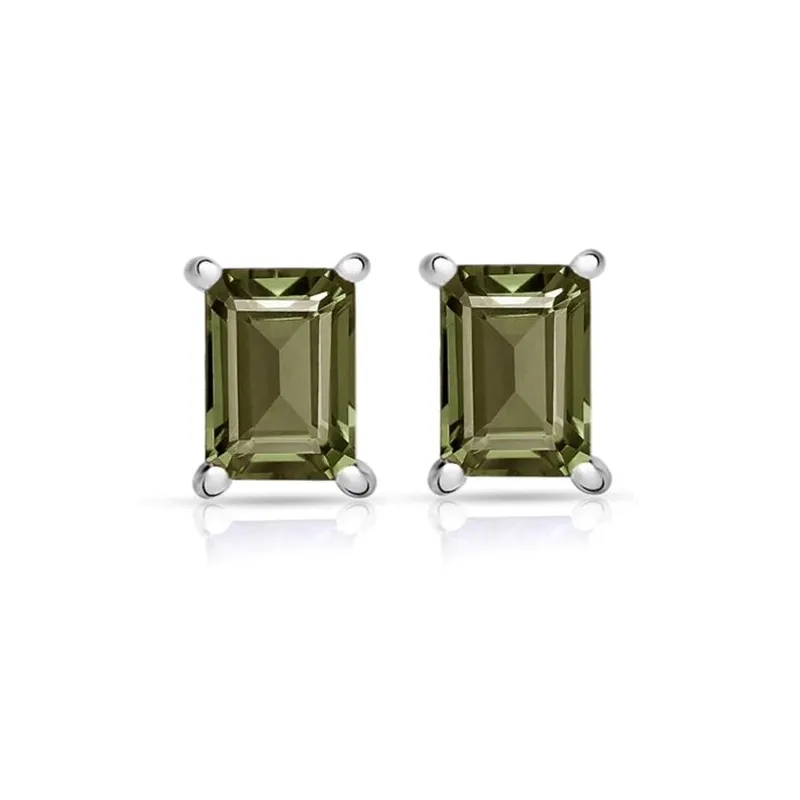 Clous d'oreilles Authentique Moldavite - Bijoux en Moldavite