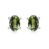 Clous d'oreilles ovales en Véritable Moldavite Bijoux en Moldavite BK110.2
