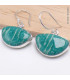 Boucles d'oreilles Amazonite semi-rondes