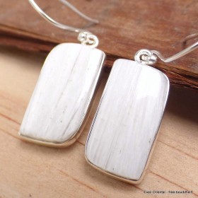 Boucles d'oreilles asymétrique Scolecite Blanche Boucles d'oreilles en pierres YM60.4