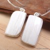 Boucles d'oreilles asymétrique Scolecite Blanche Boucles d'oreilles en pierres YM60.4