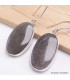 Boucles d'oreilles ovales en Obsidienne noire argentée  Boucles d'oreilles en pierres YM57.3
