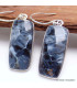 Boucles d'oreilles rectangulaires Pietersite bleue Boucles d'oreilles en pierres YM77.5