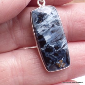 Boucles d'oreilles rectangulaires Pietersite bleue Boucles d'oreilles en pierres YM77.5