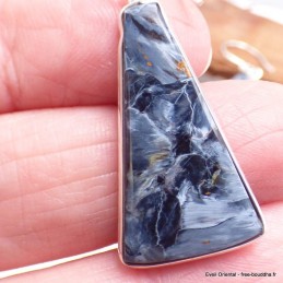 Boucles d'oreilles triangulaires Pietersite bleue 